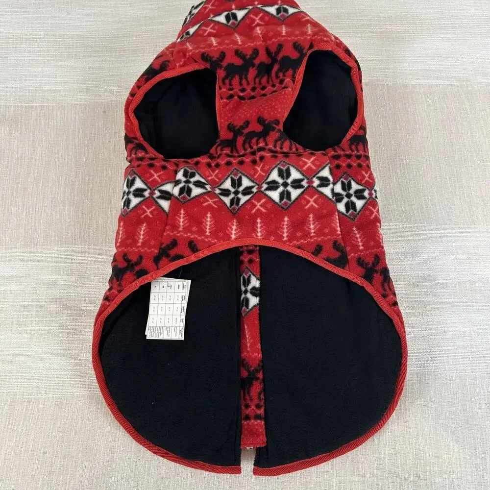 Bailey & Bella Dog Jacket Size XL Red‎ Black Fleece Christmas Winter Coat Vest